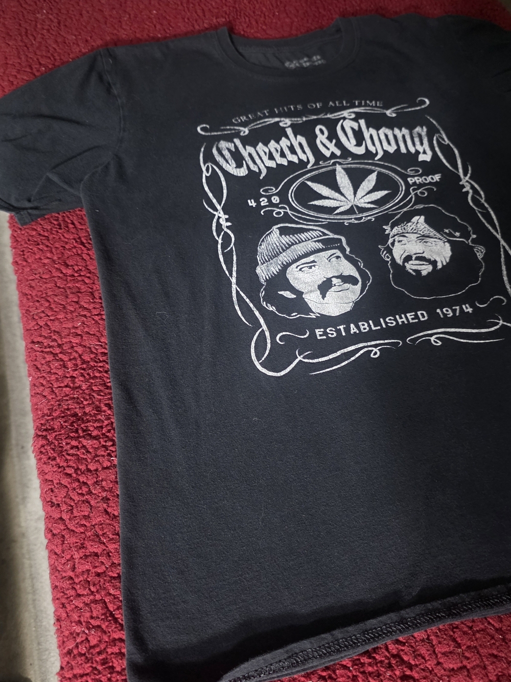 Cheech & Chong 420 Proof Established 1974 Men's L Black Graphic Crew Tee